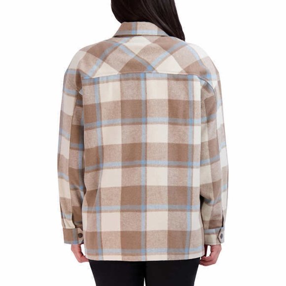 NWoT HFX Women's Button Down Front Pocket Shirt Jacket Gray Size S $80 1D039 - Picture 2 of 3